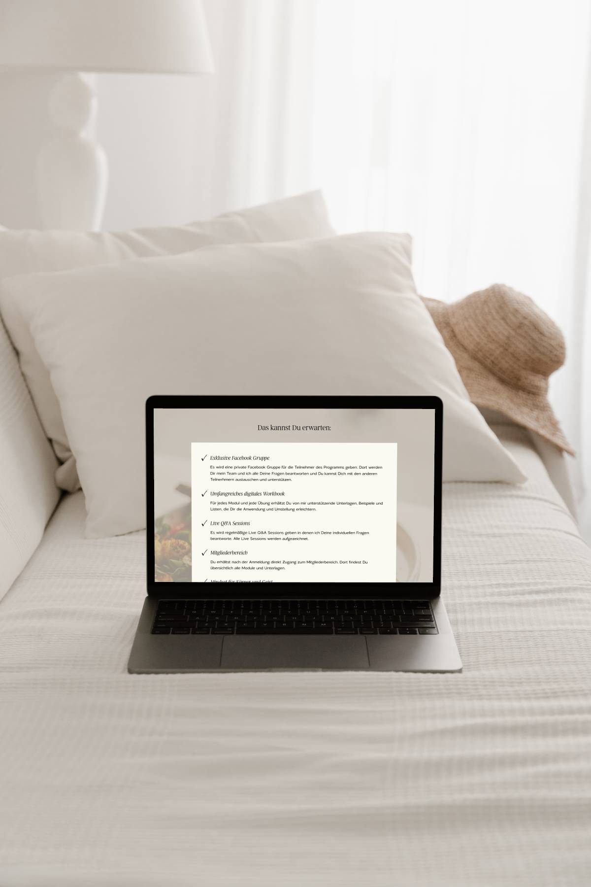 Laptop Mockup zeigt WordPress Webdesign der Website von Hannah Willemsen
