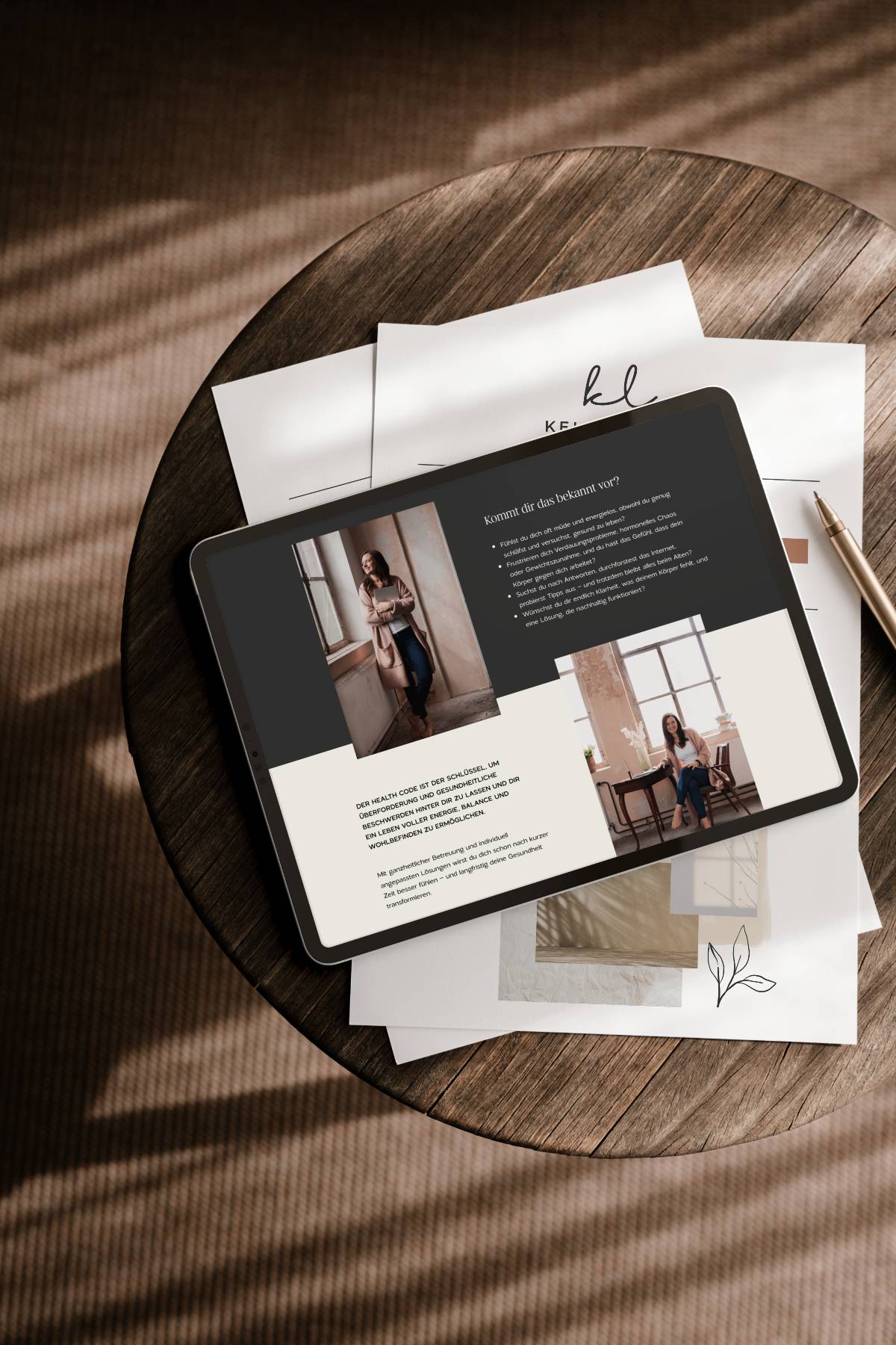 ein Tablet Mockup der Website von Hannah Willemsen